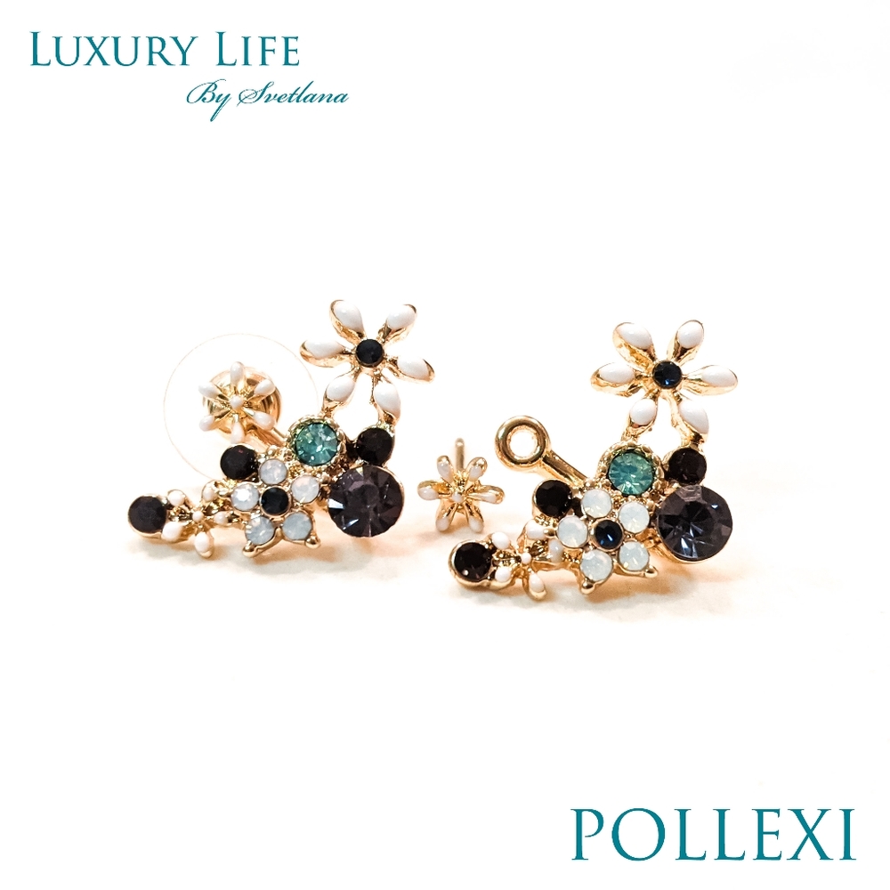 Boho Gold Exotic Garden Dainty Earrings | 2 in 1